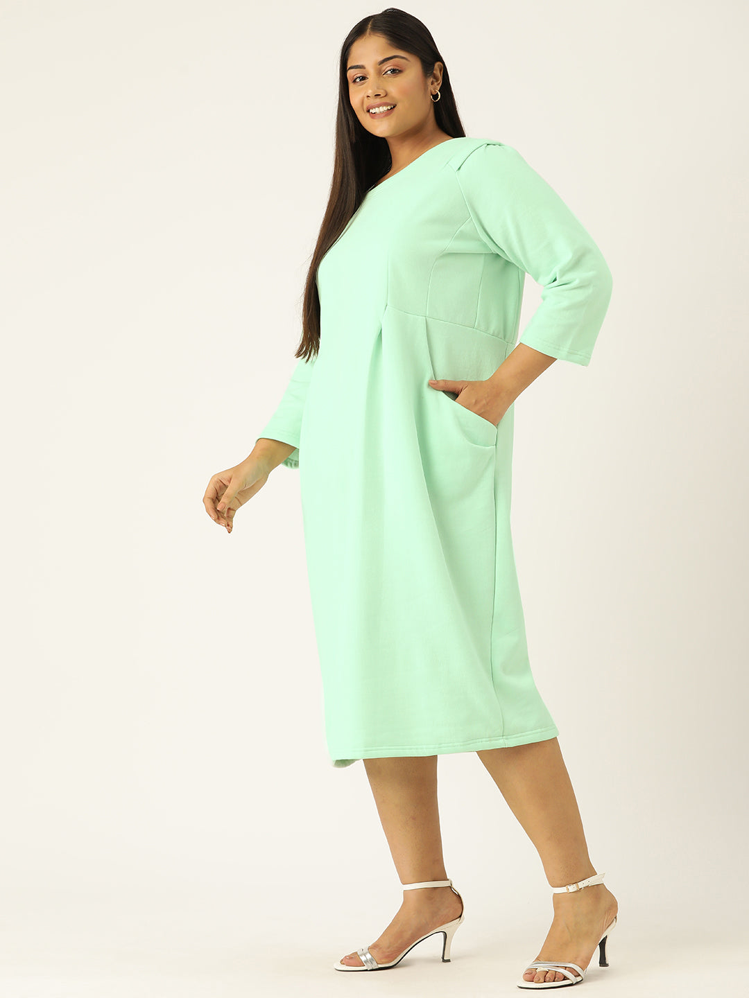 Contour Ease Midi Fleece Dress