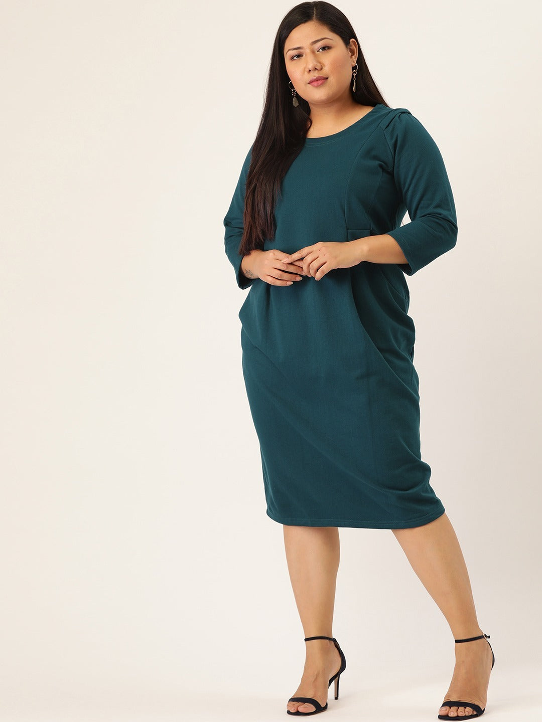 Contour Ease Midi Fleece Dress