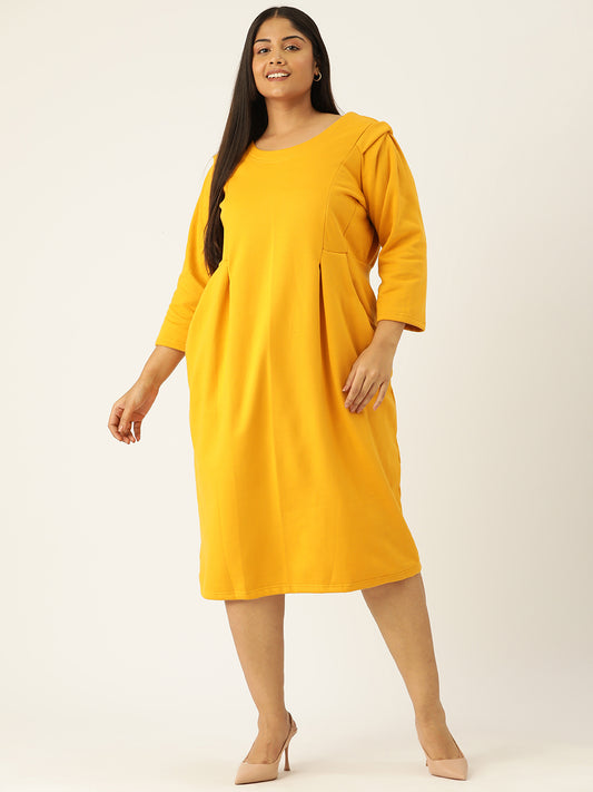 Contour Ease Midi Fleece Dress