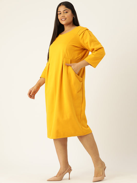 Contour Ease Midi Fleece Dress