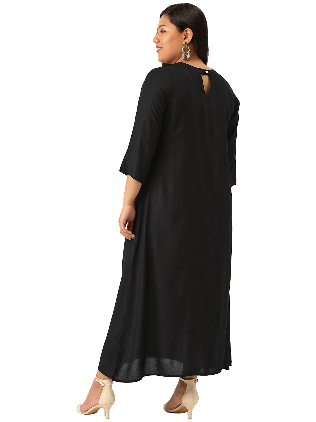 Women Floral Print A-Line Midi Dress Plus Size?