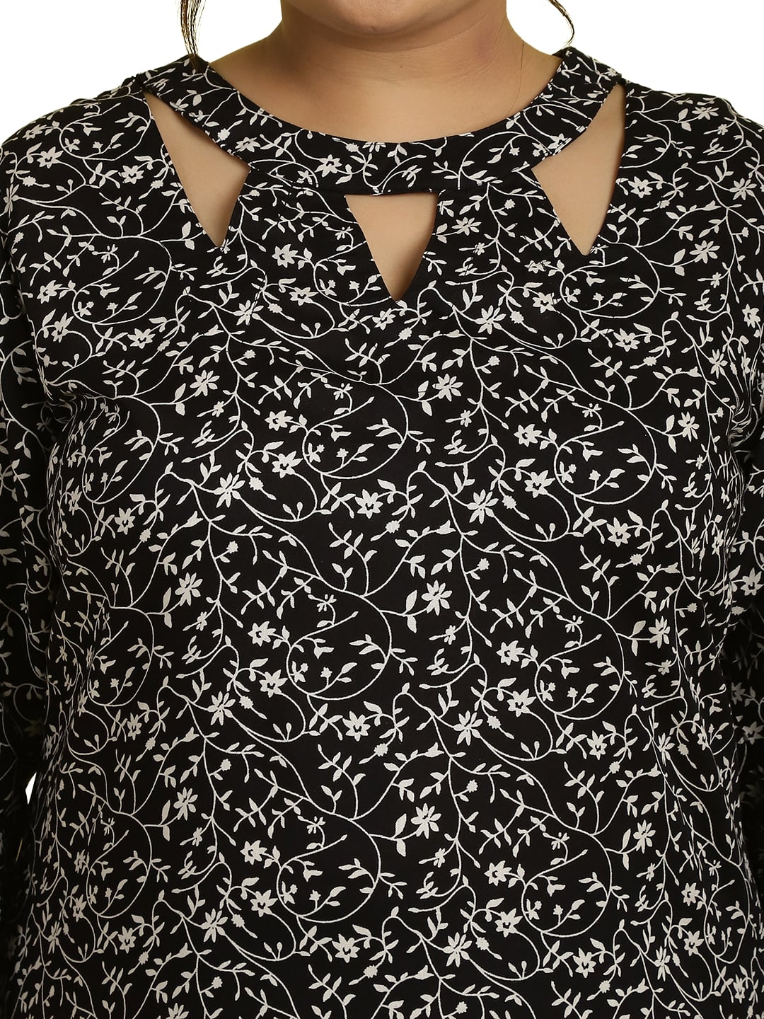 Women Floral Print A-Line Midi Dress Plus Size