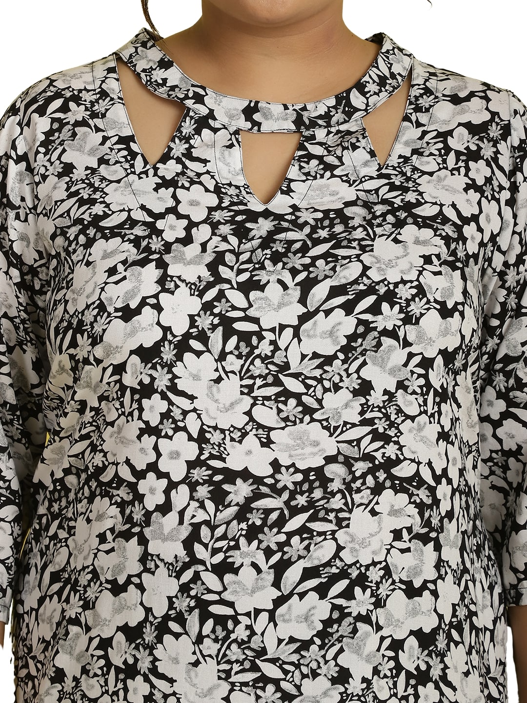 Women Floral Print A-Line Midi Dress Plus Size