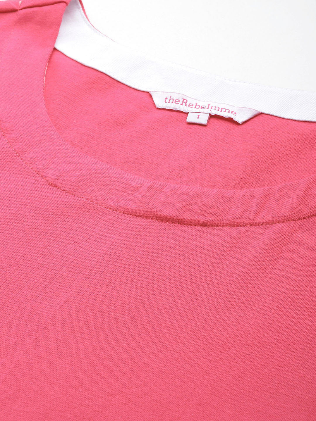 Women's Plus Size Fuchsia Solid Color Cotton Knitted A-Line Dress