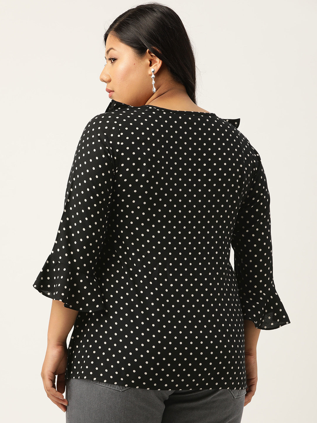 Plus Size Ruffle Detail Woven Top