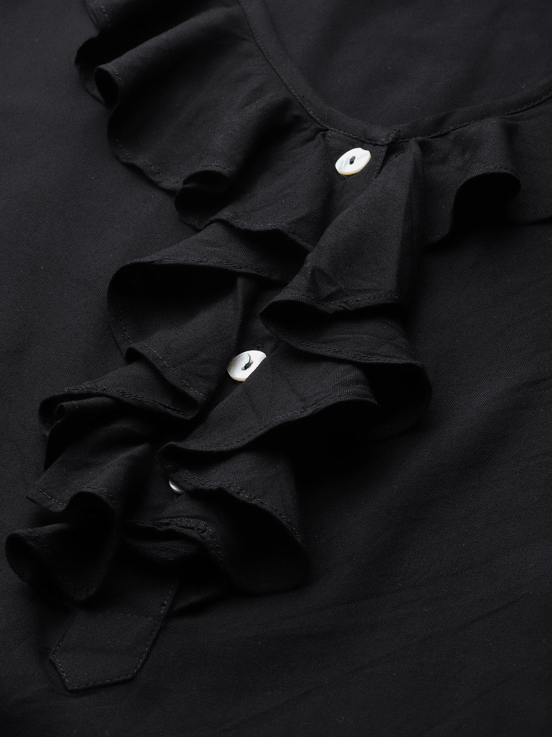 Plus Size Ruffle Detail Woven Top