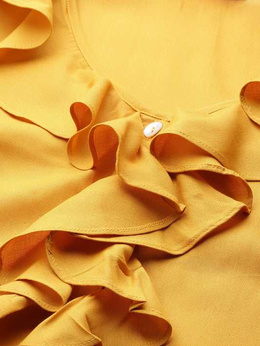 Plus Size Ruffle Detail Woven Top