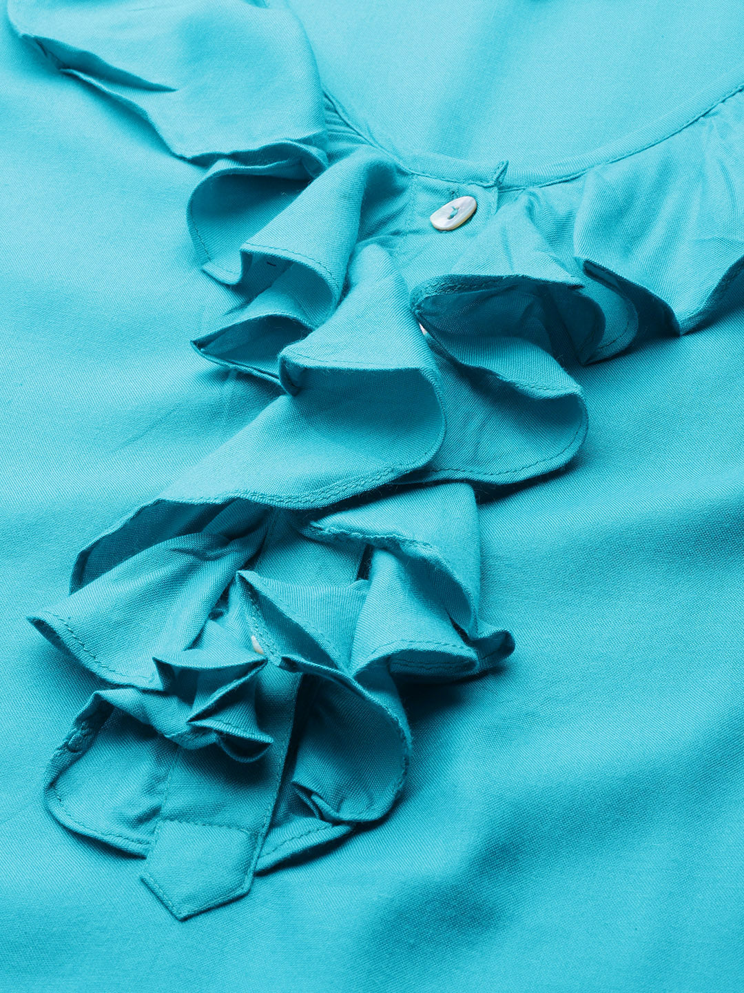 Plus Size Ruffle Detail Woven Top