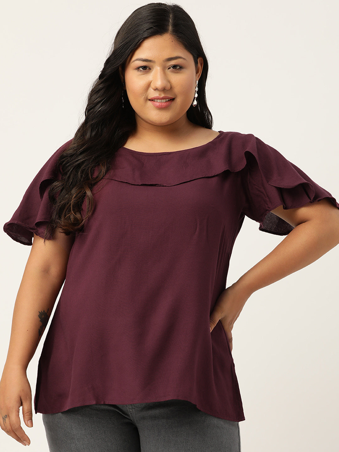 Stylish Plus Size Women Casual Top