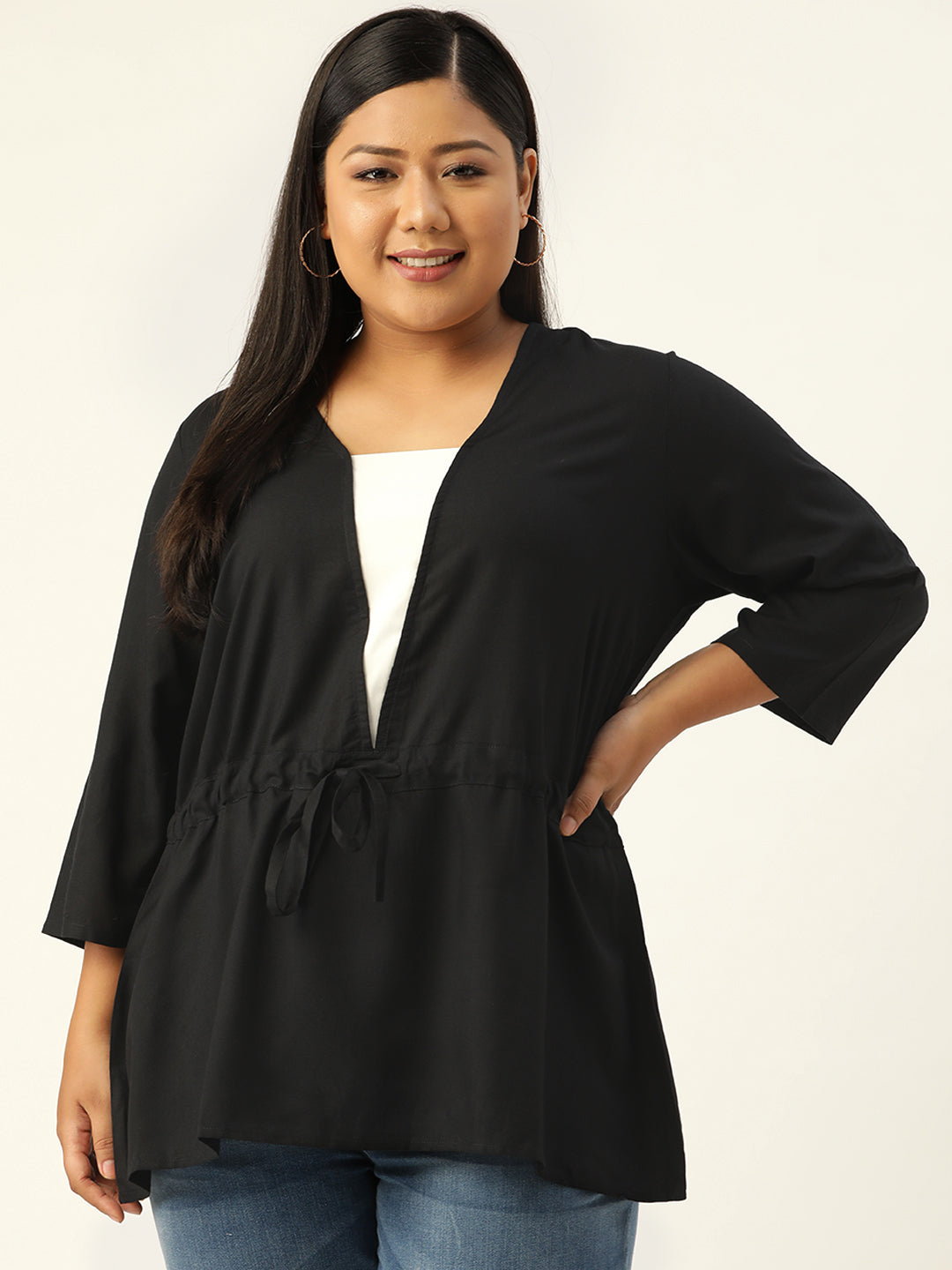 Plus Size Tie-Up Detail Top