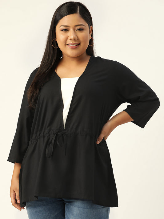 Plus Size Tie-Up Detail Top