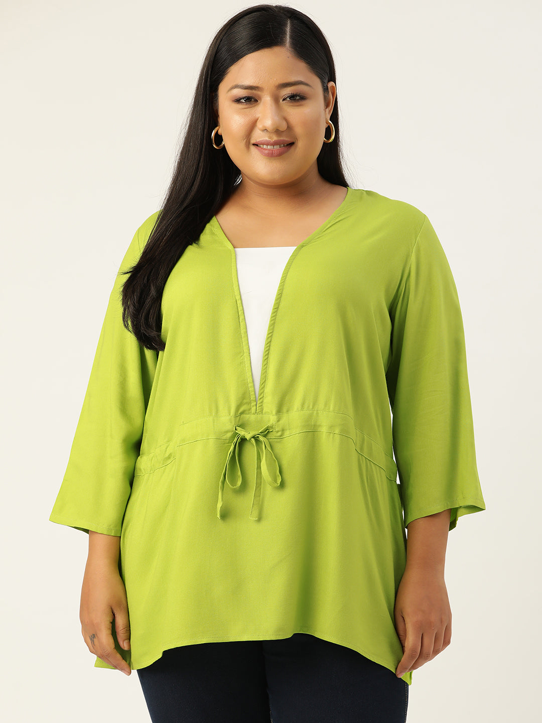 Plus Size Tie-Up Detail Top
