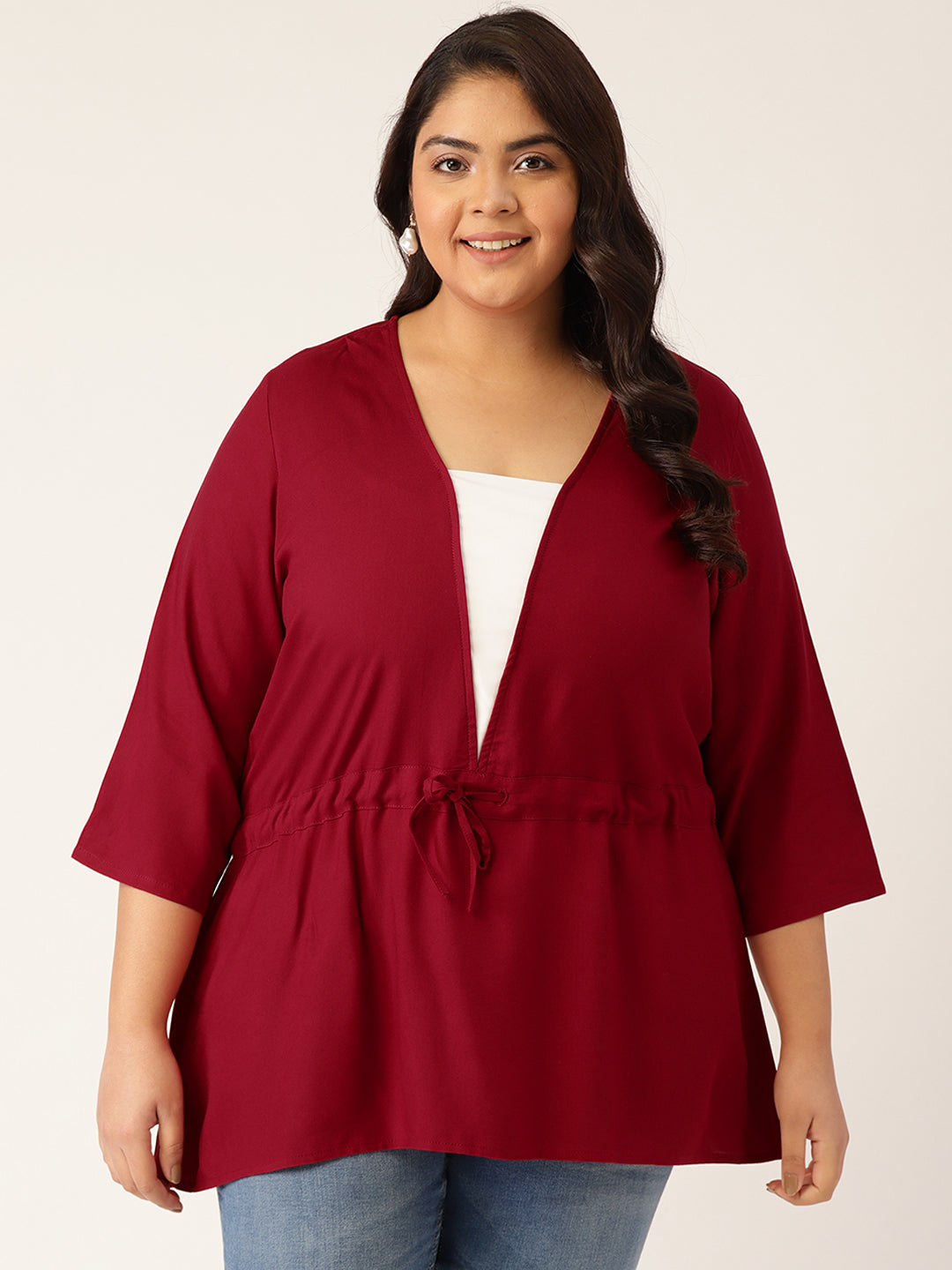 Plus Size Tie-Up Detail Top