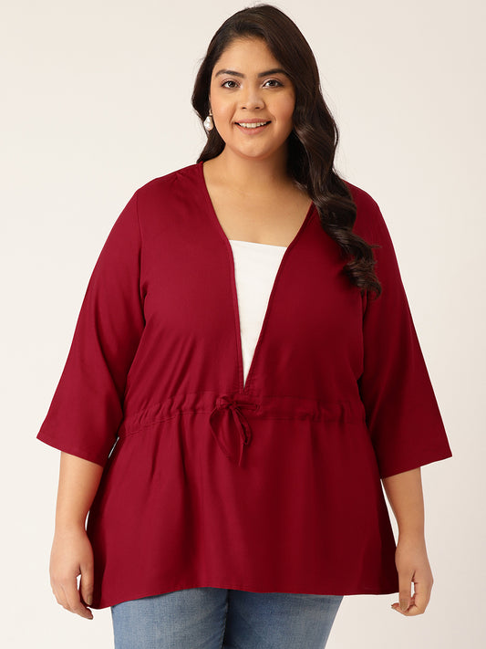 Plus Size Tie-Up Detail Top