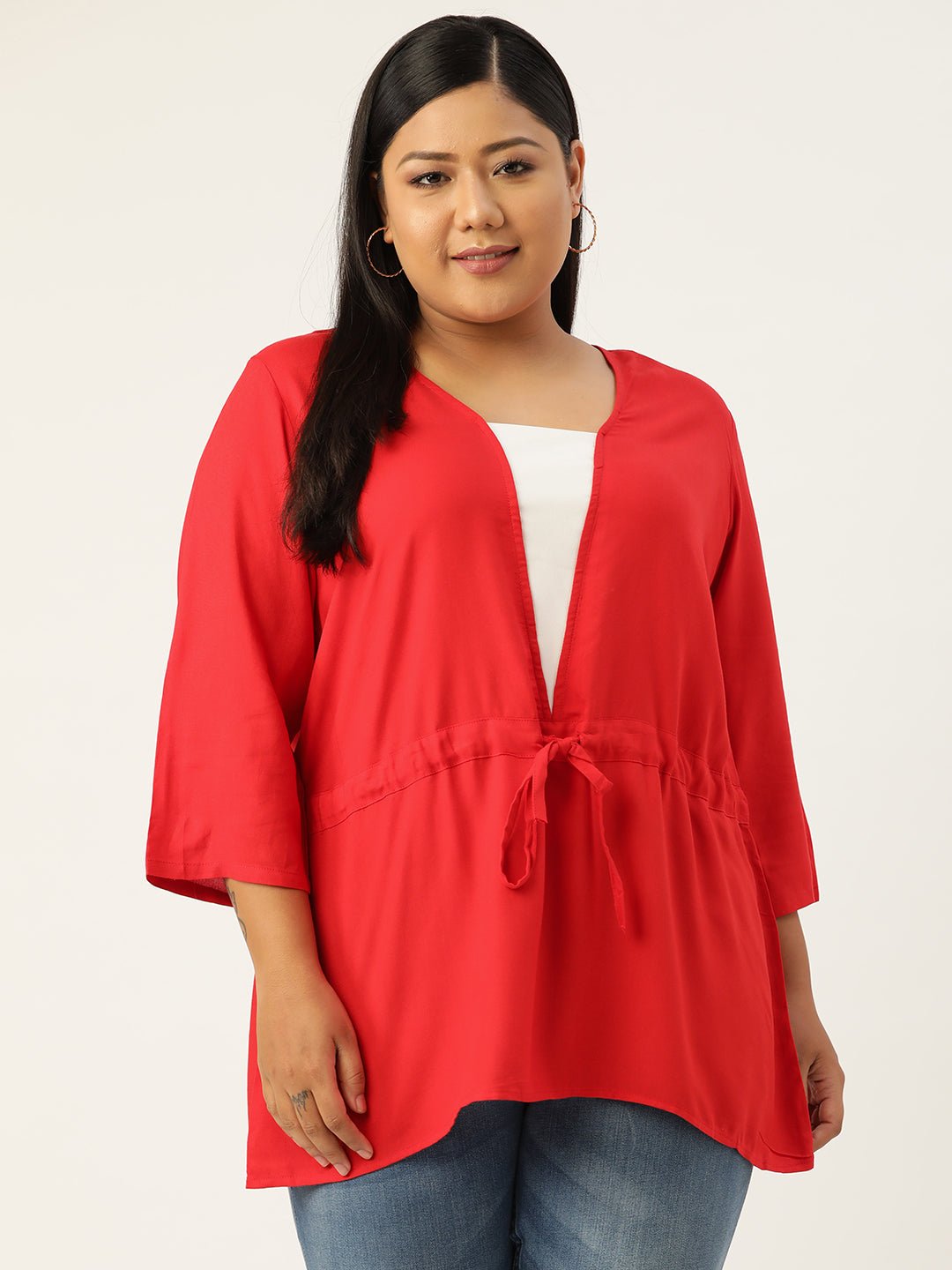 Plus Size Tie-Up Detail Top