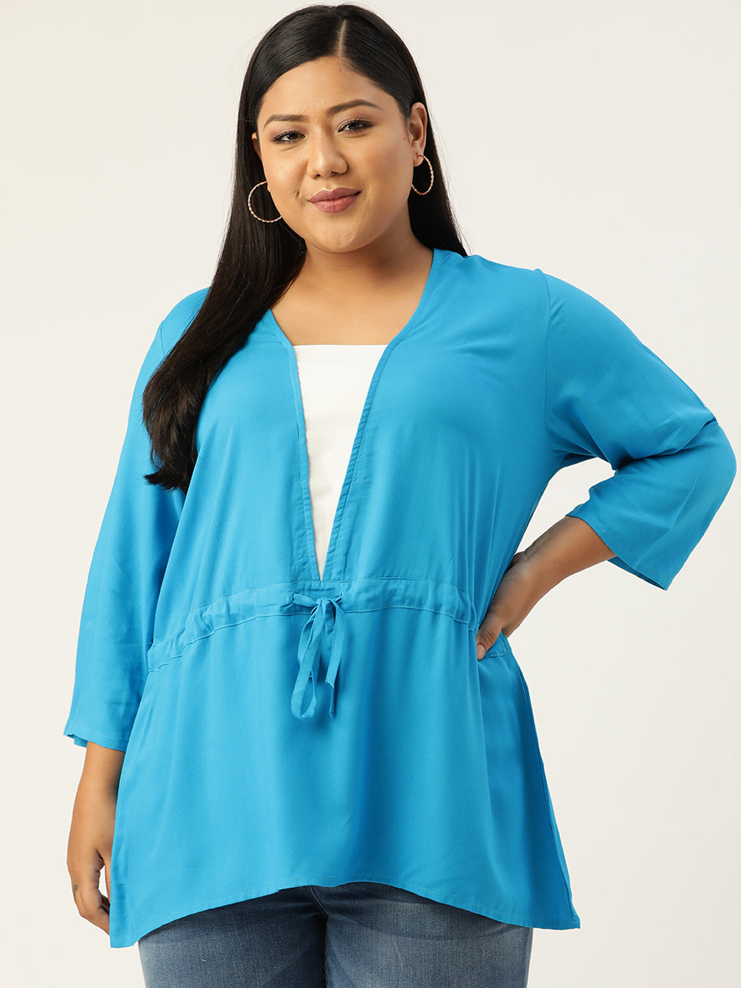 Plus Size Tie-Up Detail Top