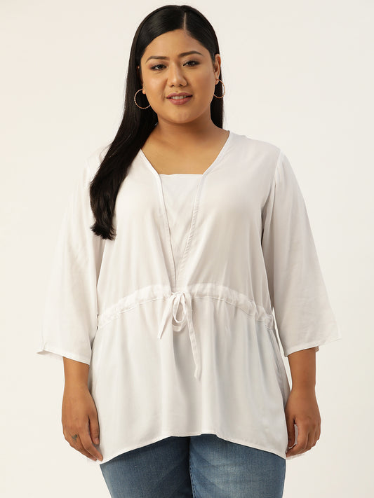 Plus Size Tie-Up Detail Top