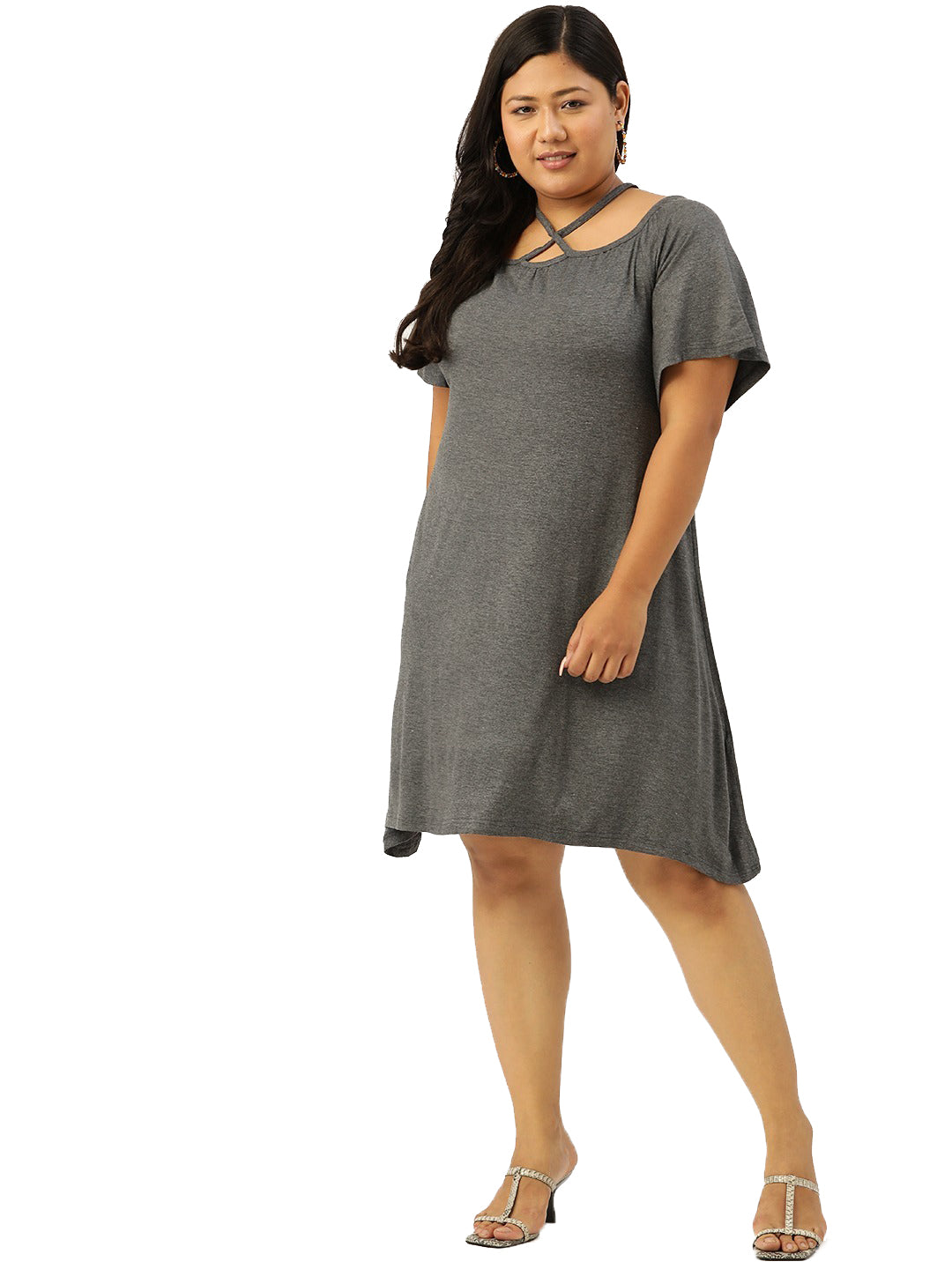 Plus Size A-Line Above Knee Dress
