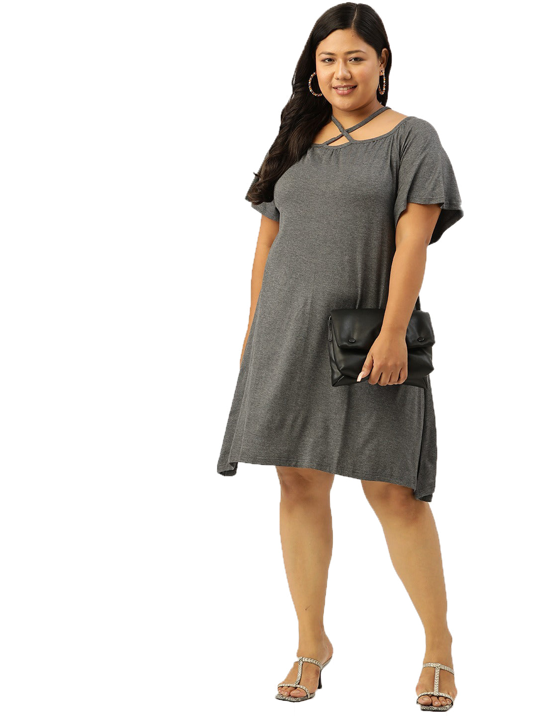 Plus Size A-Line Above Knee Dress