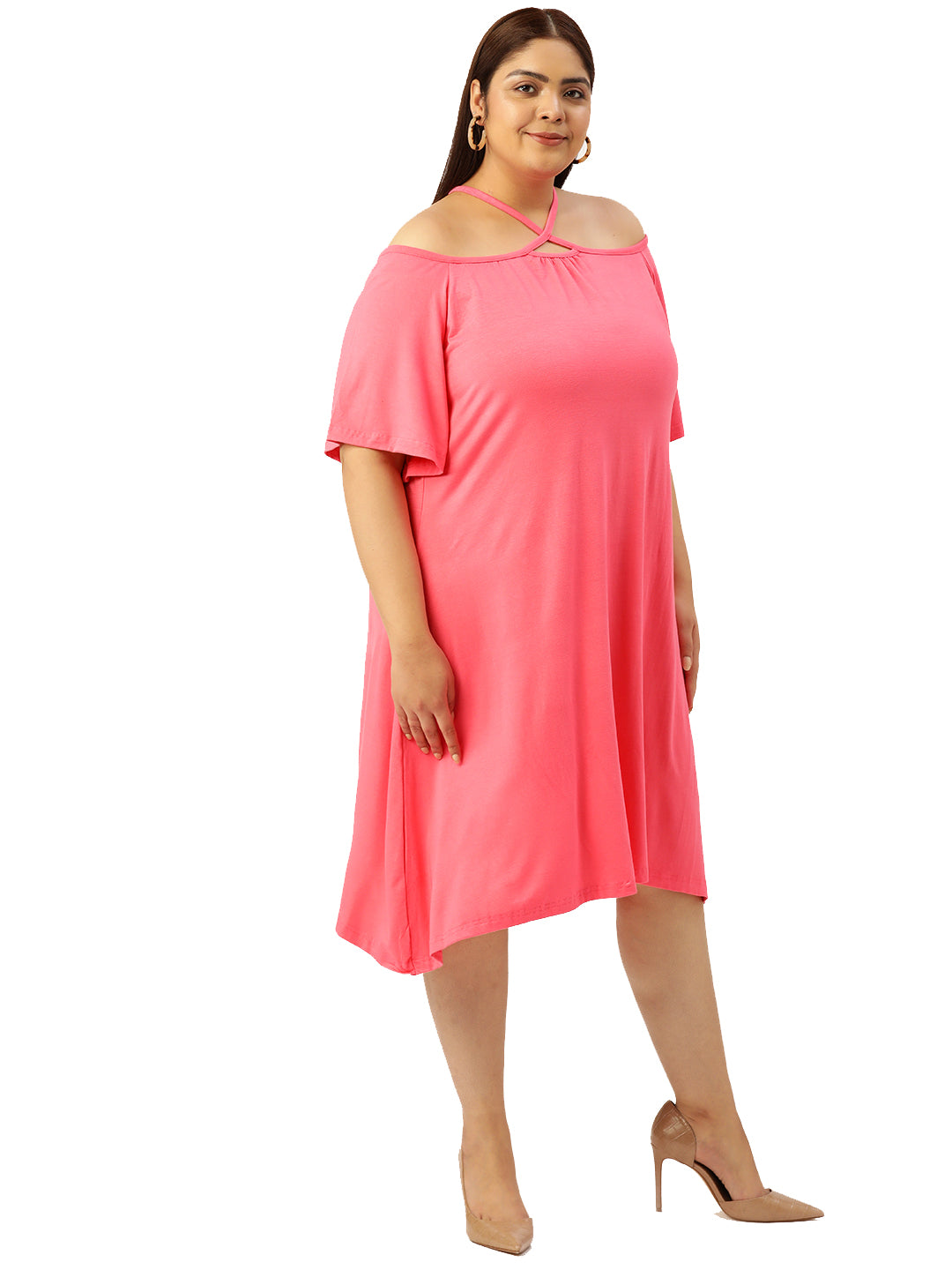 Plus Size A-Line Above Knee Dress