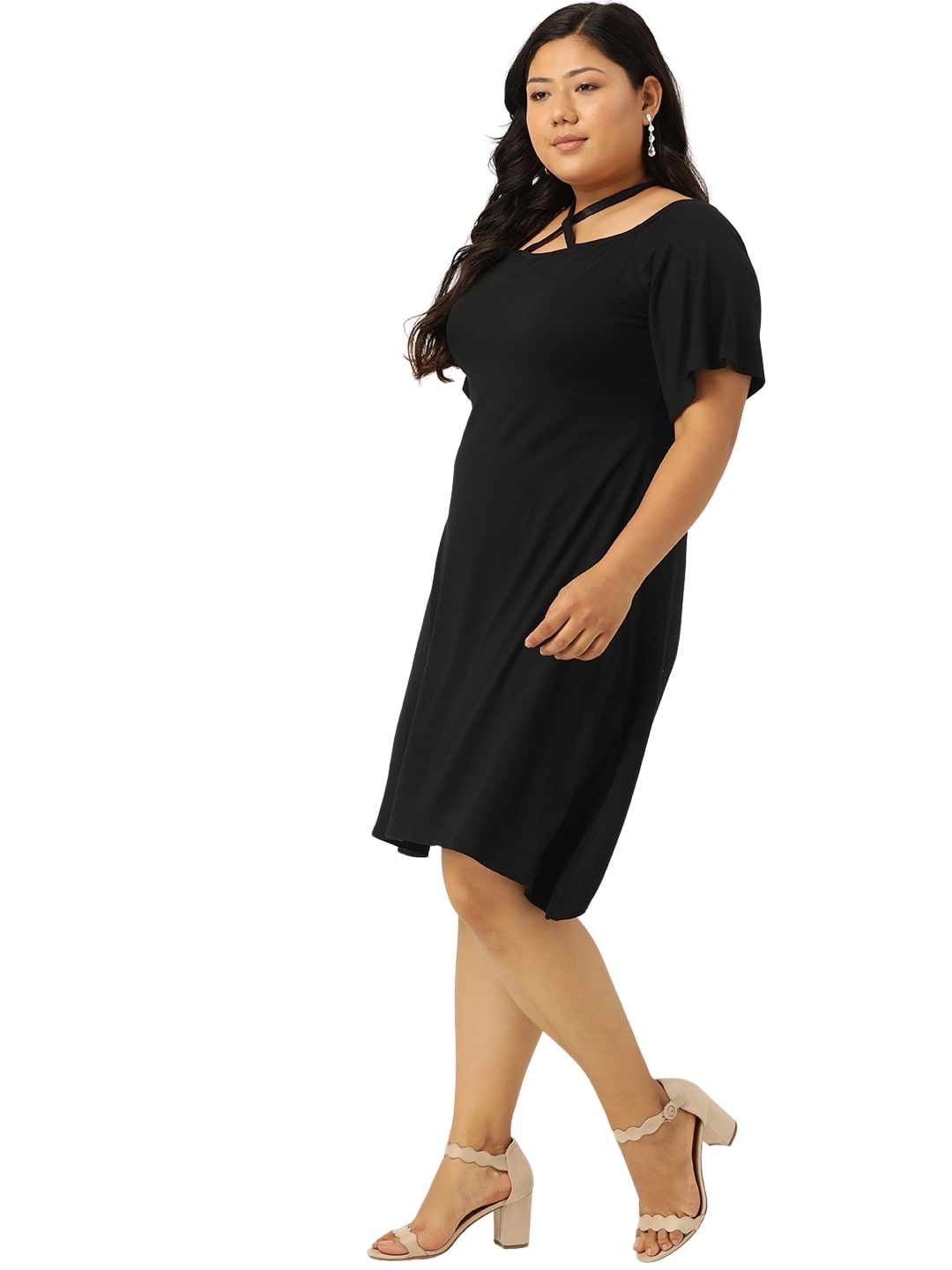 Plus Size A-Line Above Knee Dress