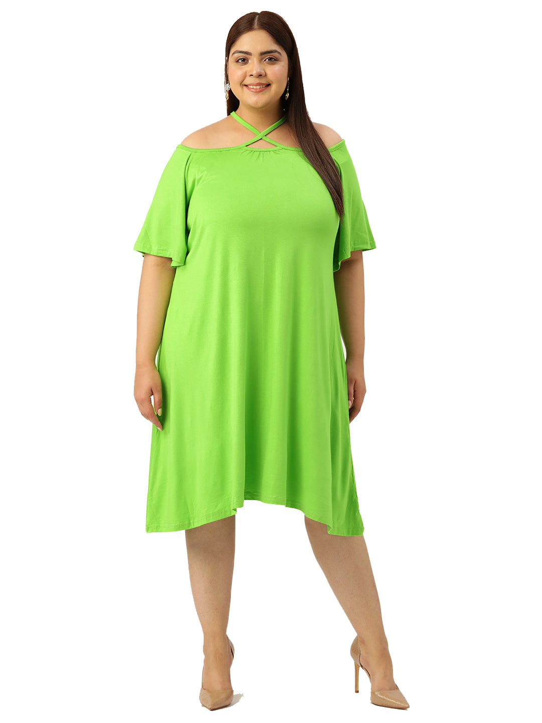 Plus Size A-Line Above Knee Dress