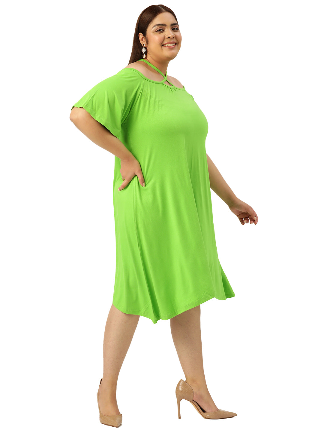 Plus Size A-Line Above Knee Dress