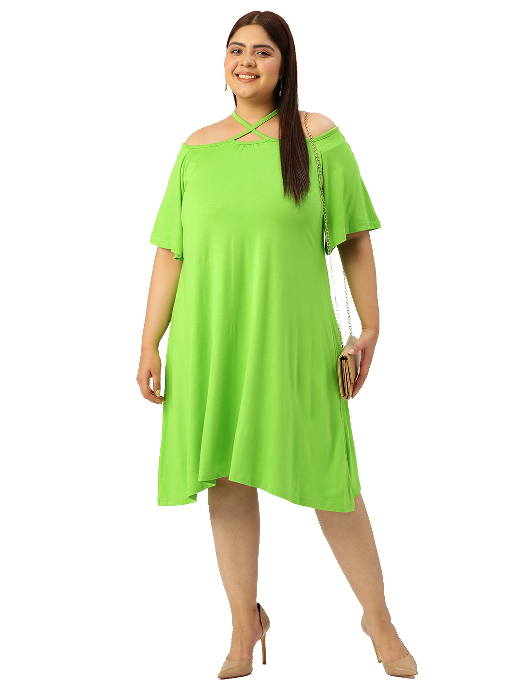 Plus Size A-Line Above Knee Dress