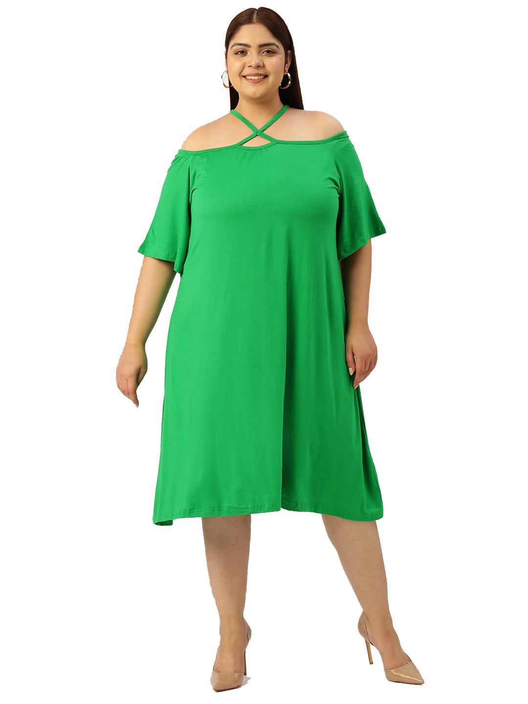 Plus Size A-Line Above Knee Dress