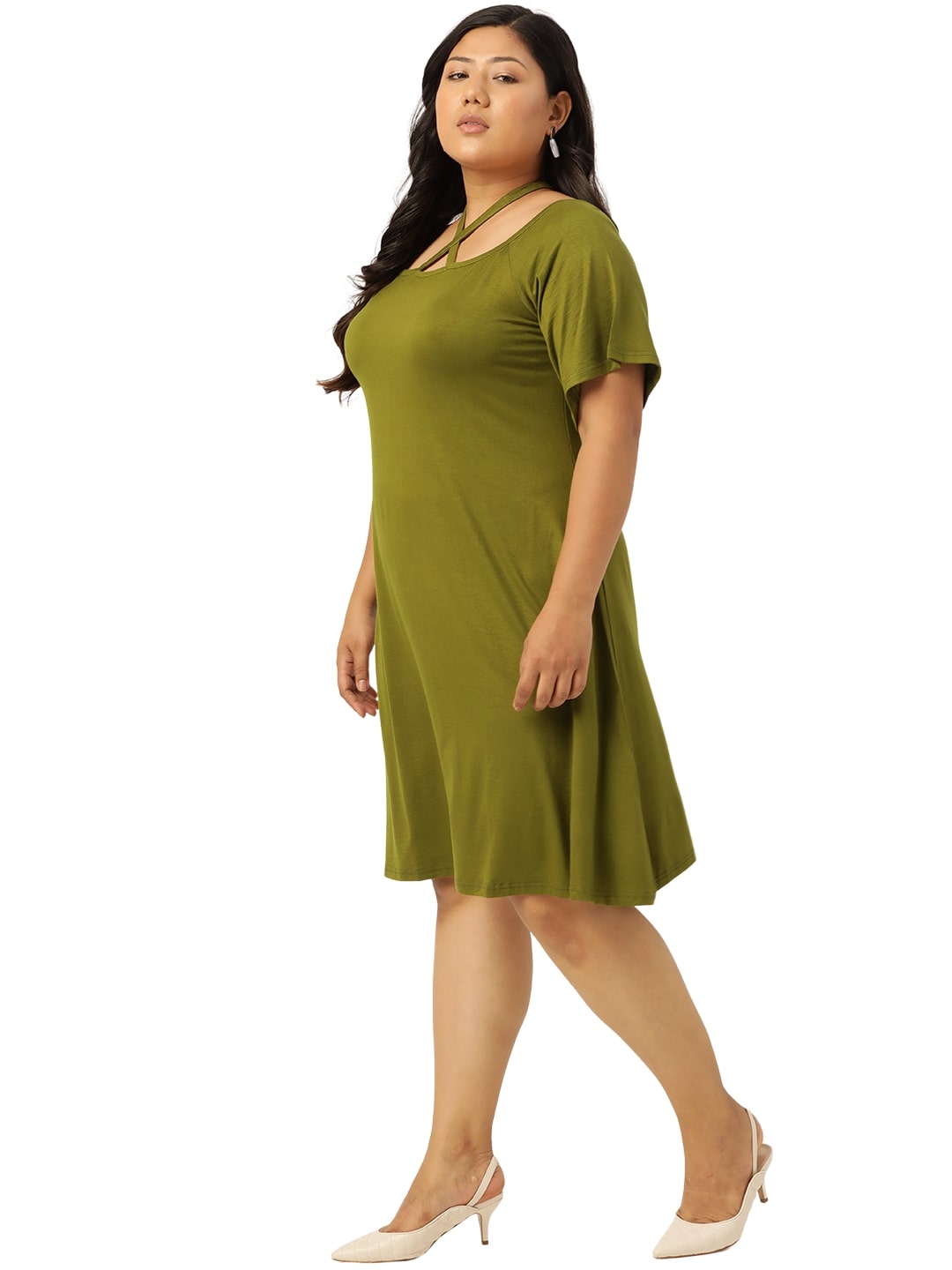 Plus Size A-Line Above Knee Dress