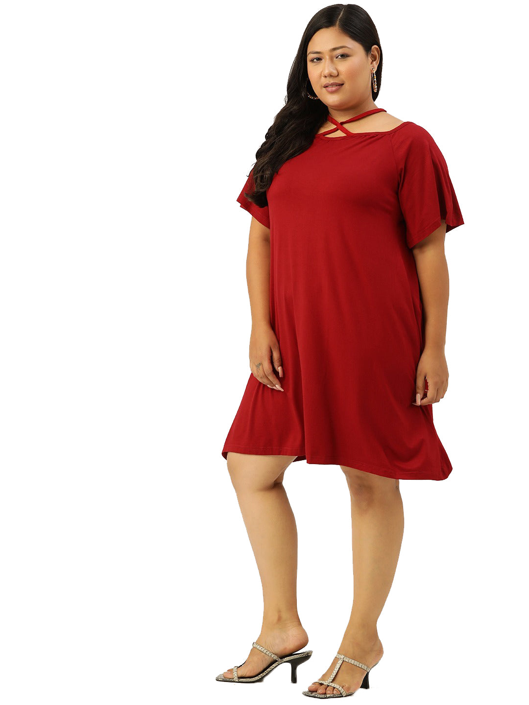 Plus Size A-Line Above Knee Dress