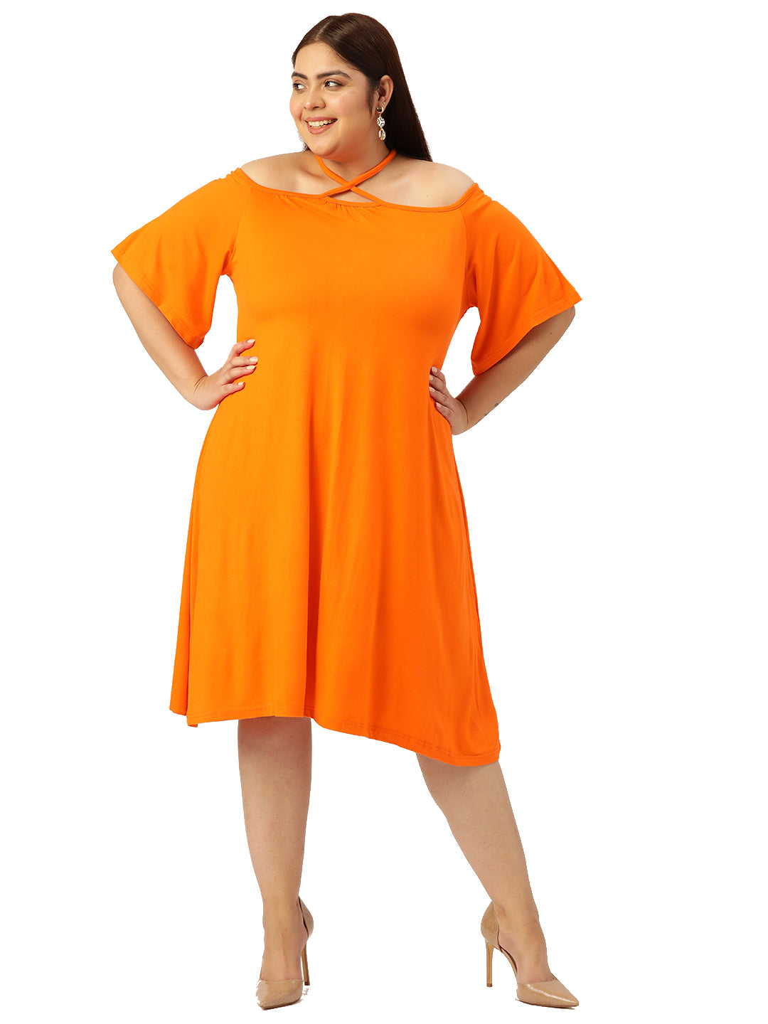 Plus Size A-Line Above Knee Dress
