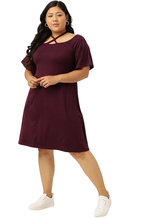 Plus Size A-Line Above Knee Dress