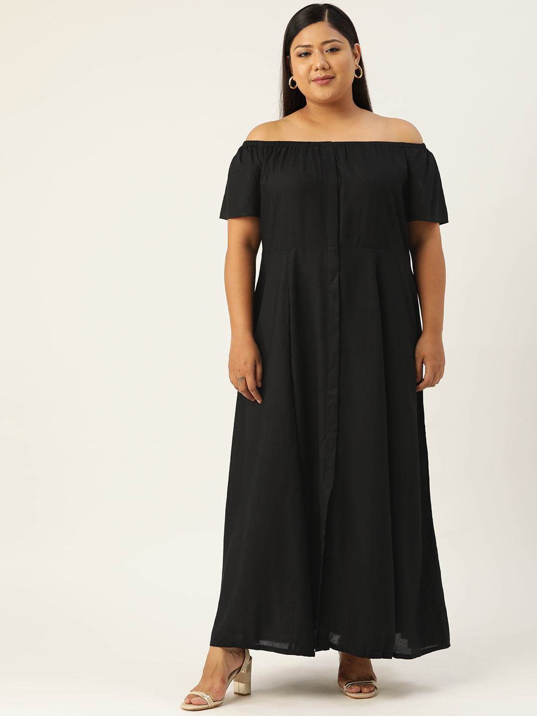 Plus Size Off-Shoulder Maxi Dress