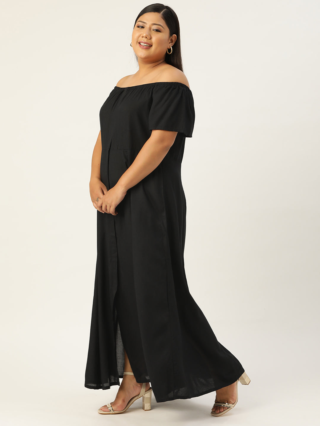 Plus Size Off-Shoulder Maxi Dress