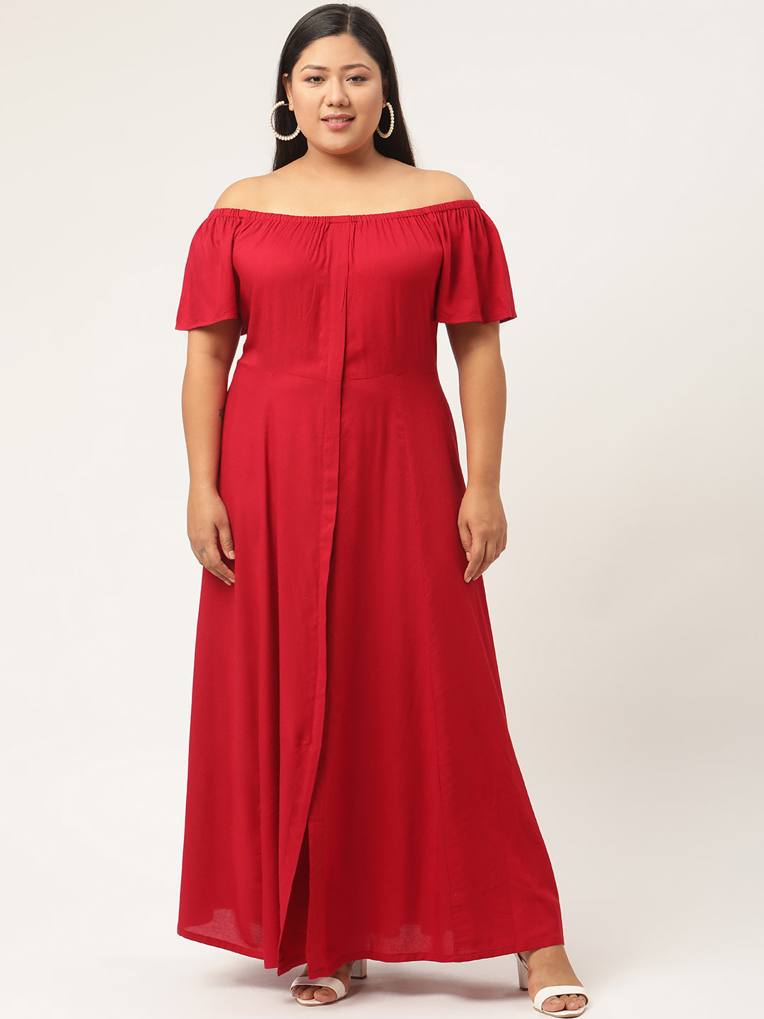 Plus Size Off-Shoulder Maxi Dress