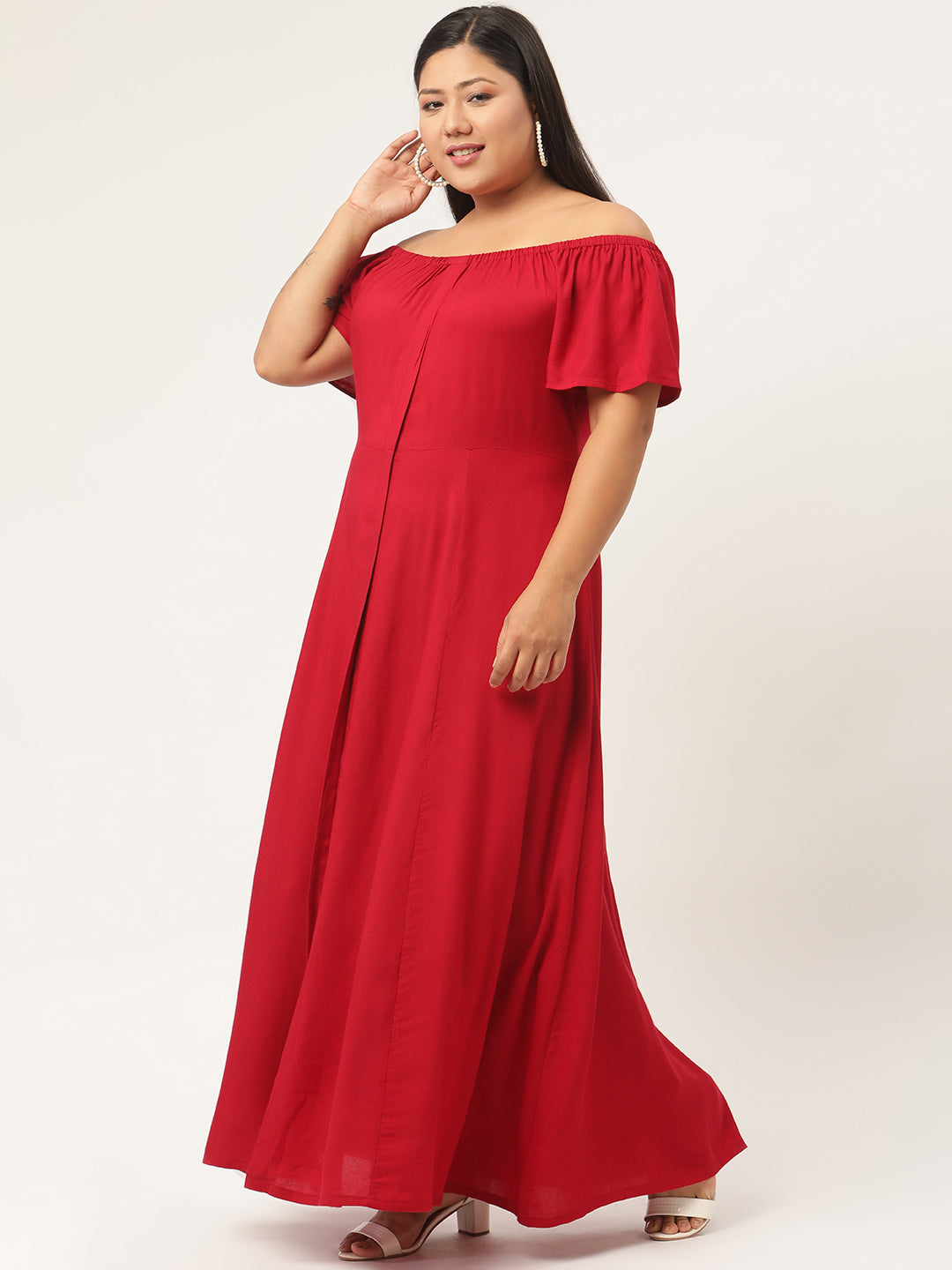 Plus Size Off-Shoulder Maxi Dress