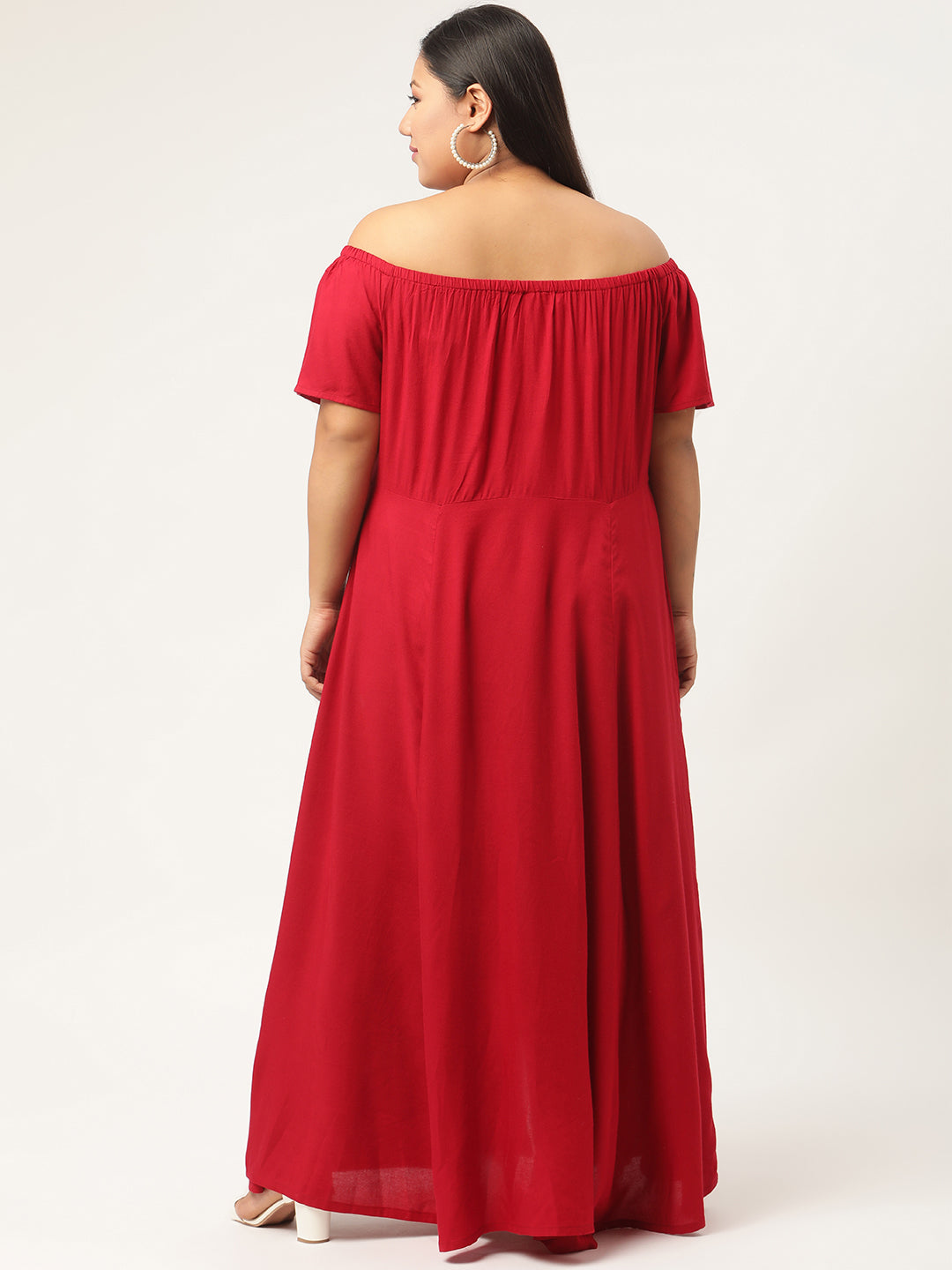 Plus Size Off-Shoulder Maxi Dress