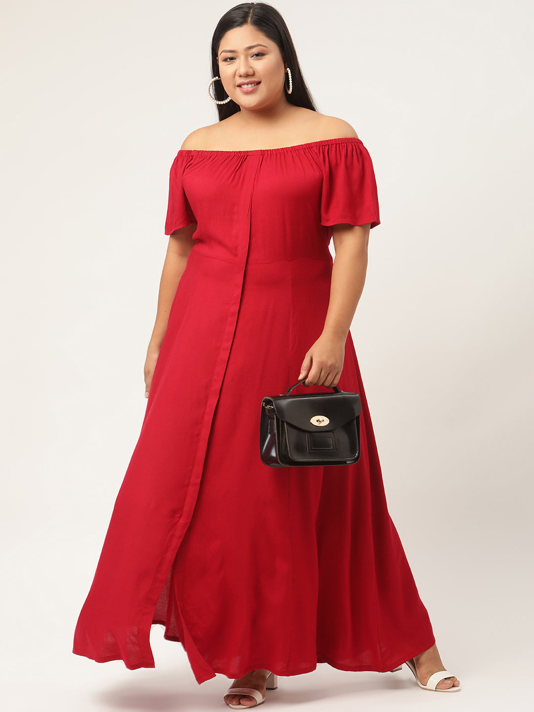 Plus Size Off-Shoulder Maxi Dress
