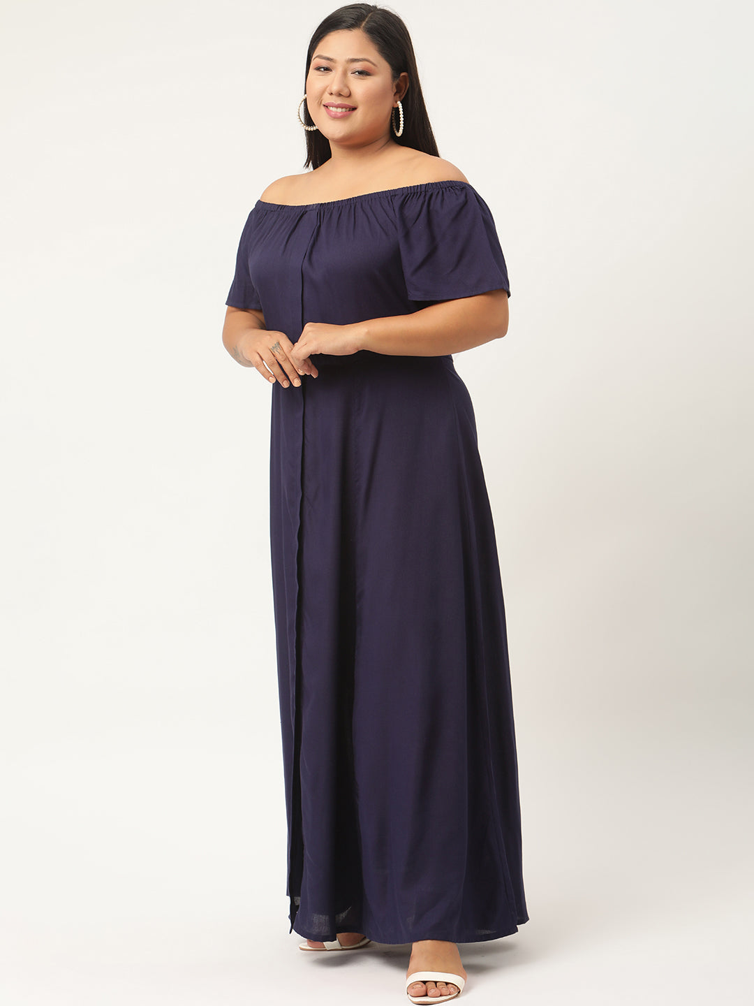Plus Size Off-Shoulder Maxi Dress
