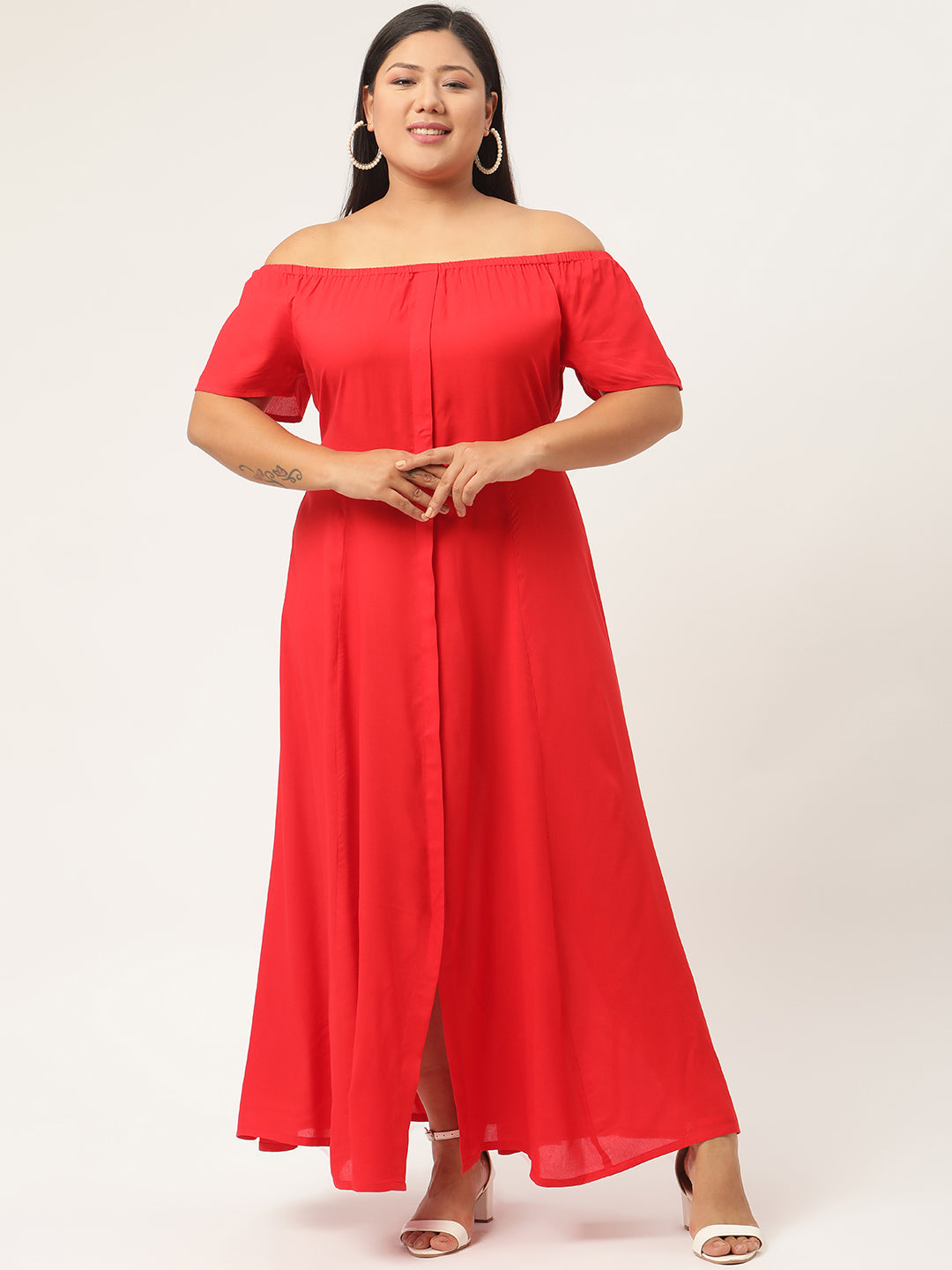 Plus Size Off-Shoulder Maxi Dress