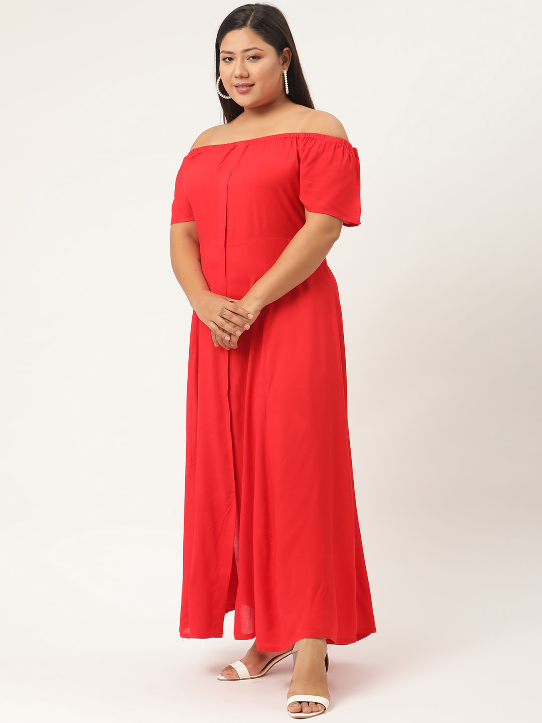 Plus Size Off-Shoulder Maxi Dress