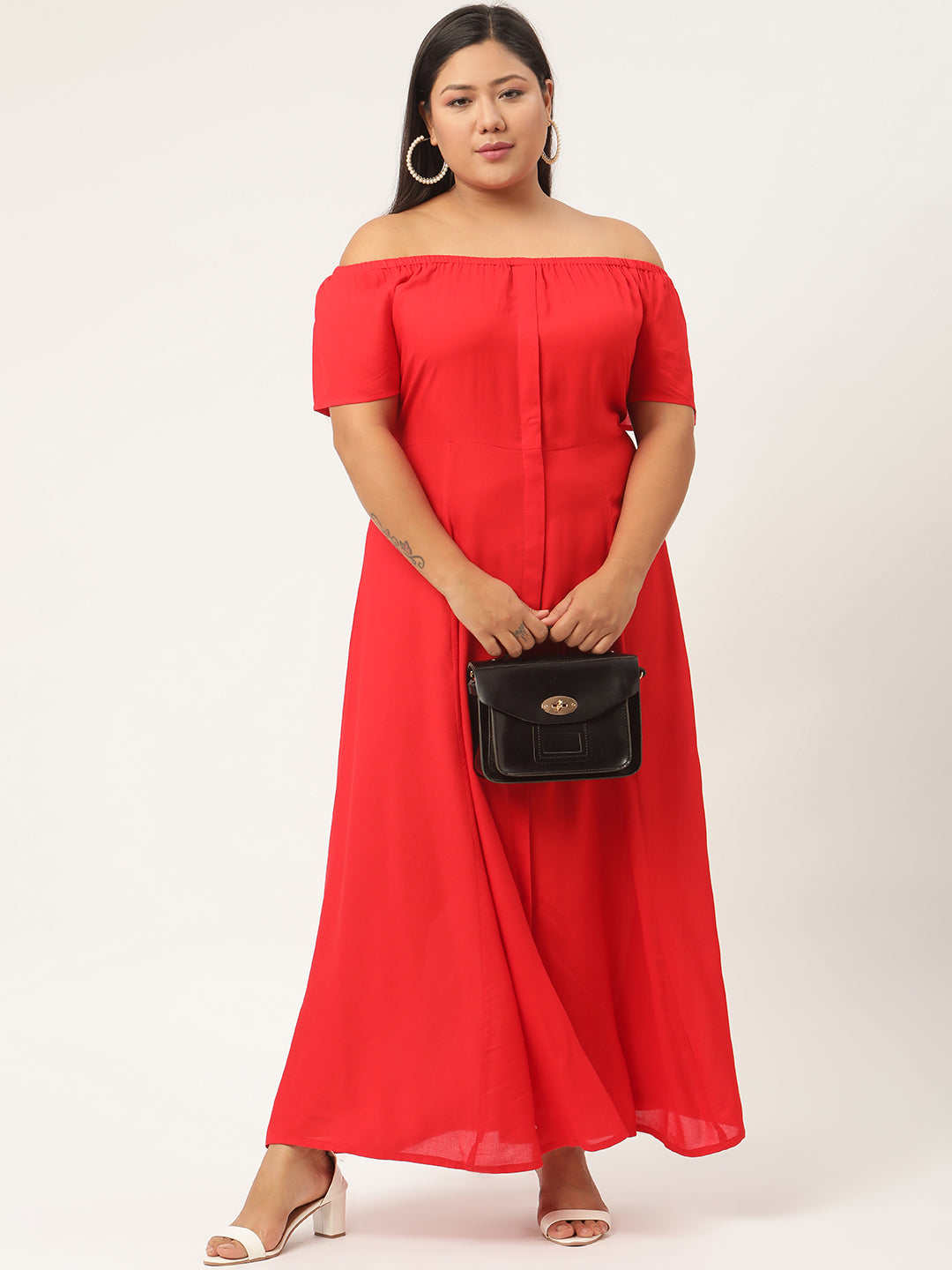 Plus Size Off-Shoulder Maxi Dress