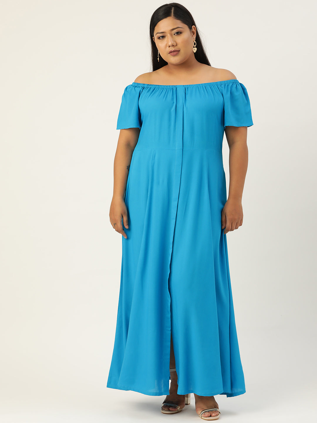 Plus Size Off-Shoulder Maxi Dress