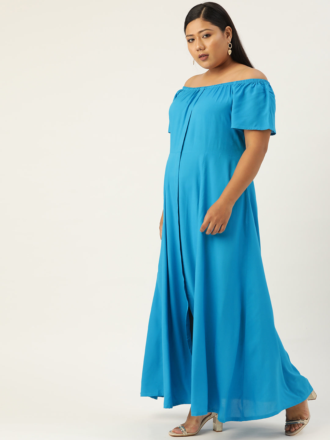 Plus Size Off-Shoulder Maxi Dress