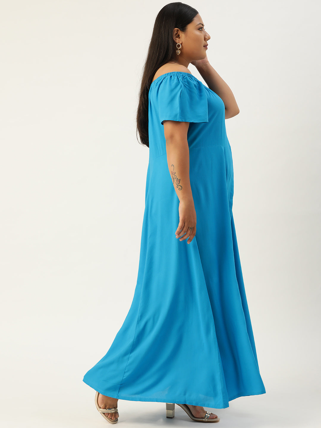 Plus Size Off-Shoulder Maxi Dress