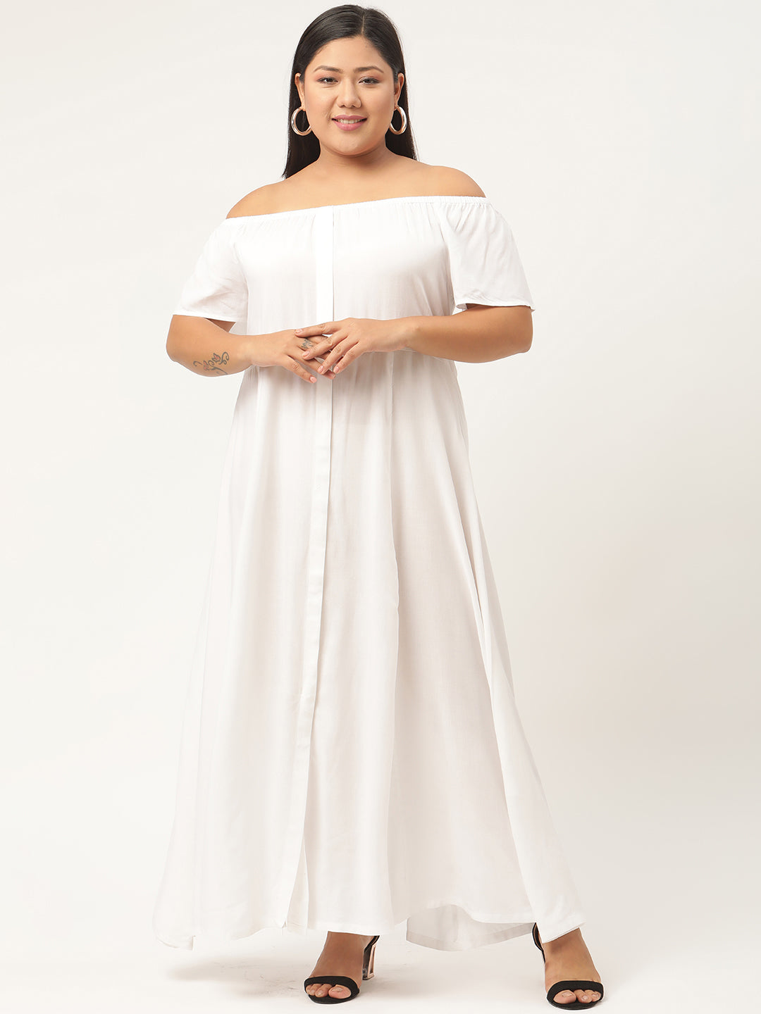 Plus Size Off-Shoulder Maxi Dress
