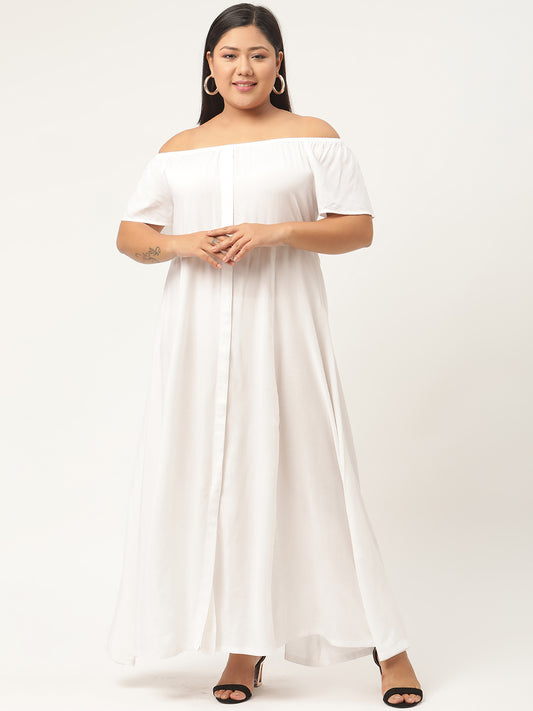 Plus Size Off-Shoulder Maxi Dress