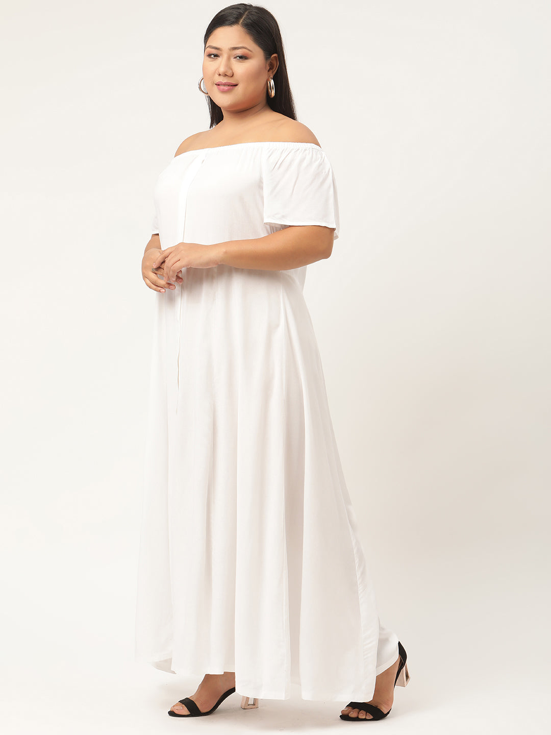 Plus Size Off-Shoulder Maxi Dress
