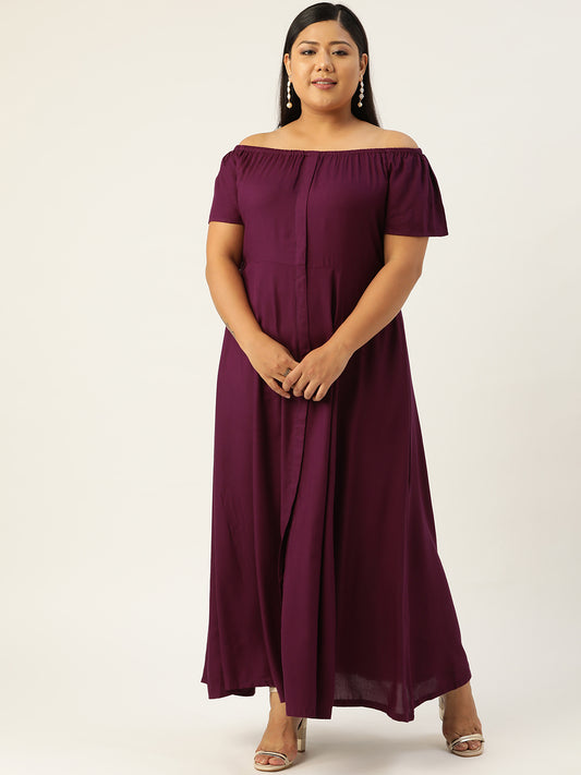 Plus Size Off-Shoulder Maxi Dress